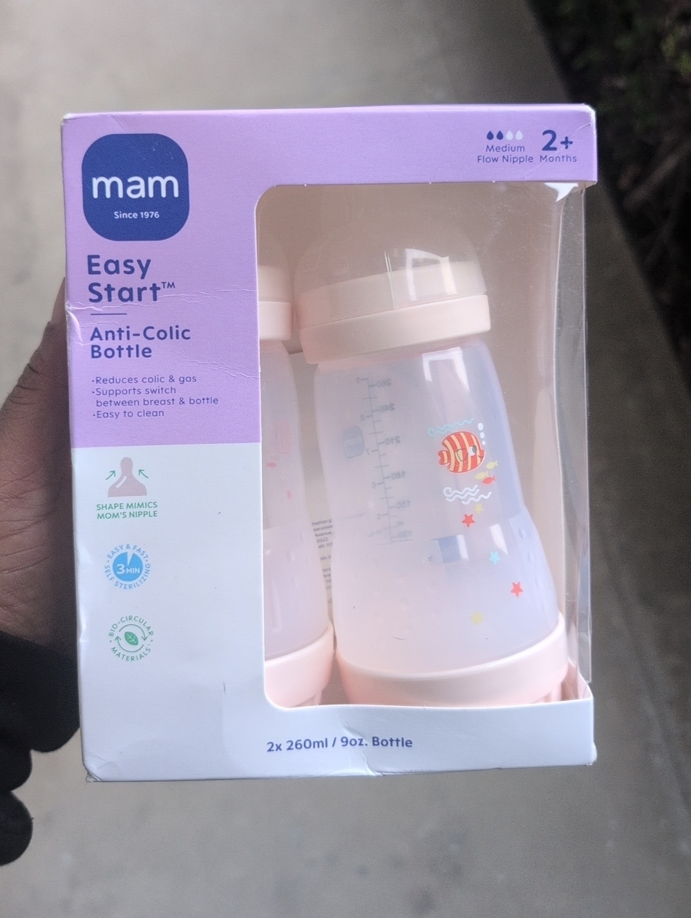 mam Easy Start Anti-Colic Baby Bottle Set - Pink